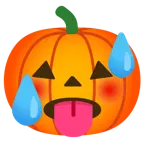 faccina accaldata + zucca di Halloween