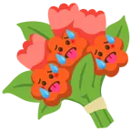 faccina accaldata + mazzo di fiori