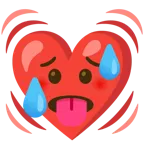 faccina accaldata + cuore che batte