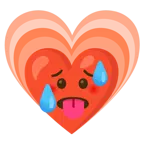 faccina accaldata + cuore che cresce