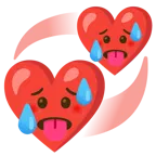 faccina accaldata + cuori che girano
