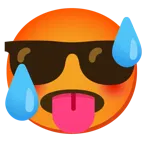 faccina accaldata + faccina con sorriso e occhiali da sole
