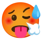 faccina accaldata + faccina che sbuffa
