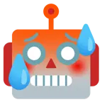 faccina accaldata + faccina di robot
