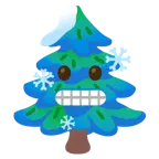 faccina congelata + albero sempreverde