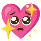 faccina supplichevole + cuore che luccica