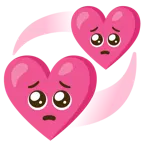 faccina supplichevole + cuori che girano