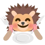 เฮดจ์ฮ็อก + จานพร้อมส้อมและมีด