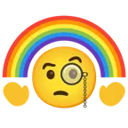 faccina con monocolo + arcobaleno