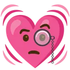 faccina con monocolo + cuore che batte