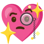faccina con monocolo + cuore che luccica