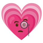 faccina con monocolo + cuore che cresce