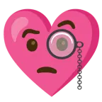 faccina con monocolo + cuore con fiocco