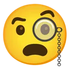 faccina con monocolo + faccina imbronciata con bocca aperta