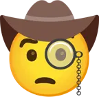faccina con monocolo + faccina con cappello da cowboy