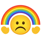 faccina imbronciata + arcobaleno