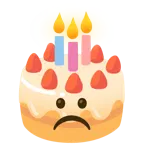 faccina imbronciata + torta di compleanno