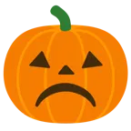 faccina imbronciata + zucca di Halloween