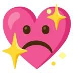 faccina imbronciata + cuore che luccica