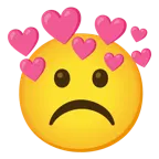 faccina imbronciata + cuore con freccia