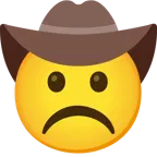 faccina imbronciata + faccina con cappello da cowboy