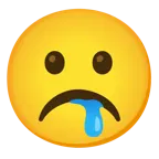 faccina imbronciata + faccina che sbava