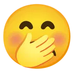 faccina imbronciata + faccina con mano sulla bocca