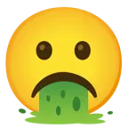 faccina imbronciata + faccina che vomita