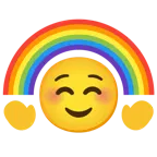 smiling face + rainbow