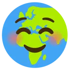smiling face + globe showing Europe-Africa