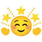 smiling face + glowing star