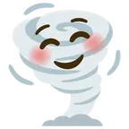 smiling face + tornado