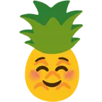 smiling face + pineapple