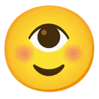 smiling face + eye