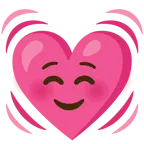 smiling face + beating heart