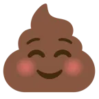 smiling face + pile of poo