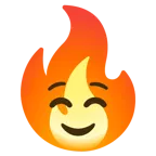 smiling face + fire