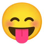 smiling face + face with tongue