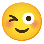 smiling face + winking face with tongue