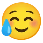 smiling face + sad but relieved face