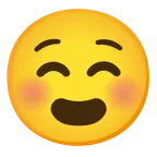 smiling face + frowning face with open mouth