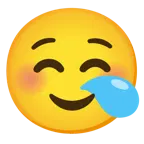 smiling face + sleepy face