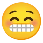 smiling face + grimacing face