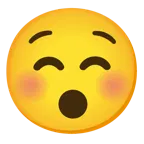 smiling face + hushed face