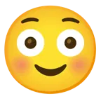 smiling face + flushed face