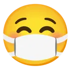 smiling face + face with medical mask