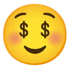 smiling face + money-mouth face