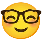 smiling face + nerd face