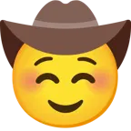 smiling face + cowboy hat face