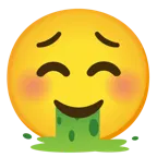 smiling face + face vomiting